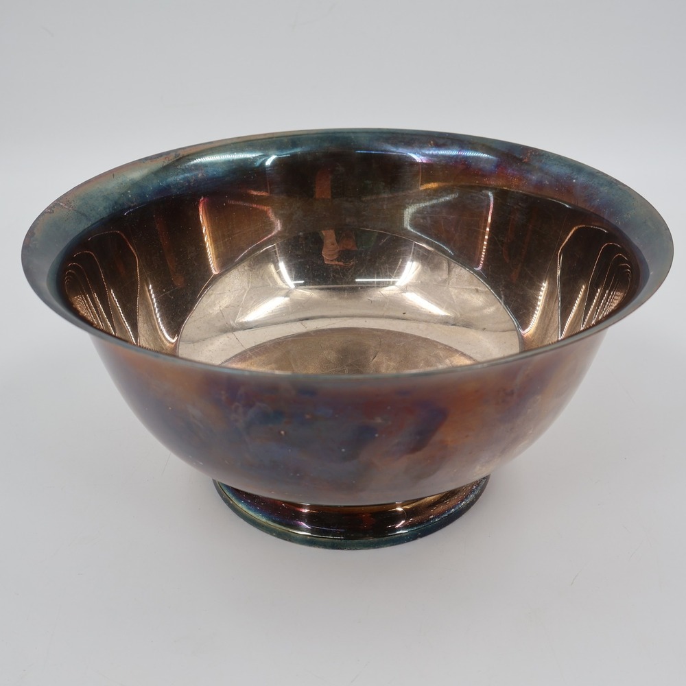 F.B. Rogers Paul Revere Reproduction Bowl 10" Silver Iridescent Patina